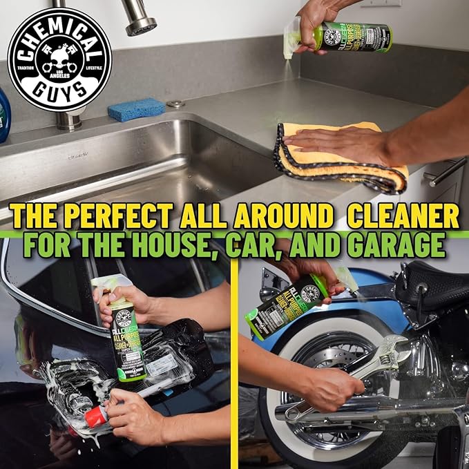 Chemical Guys, All Clean+ Citrus All-Purpose Cleaner & Degreaser, 2 x 16 oz | Citrus all-purpose cleaner cuts grease, grime and stains on interior and exterior surfaces, dilutable, two pack