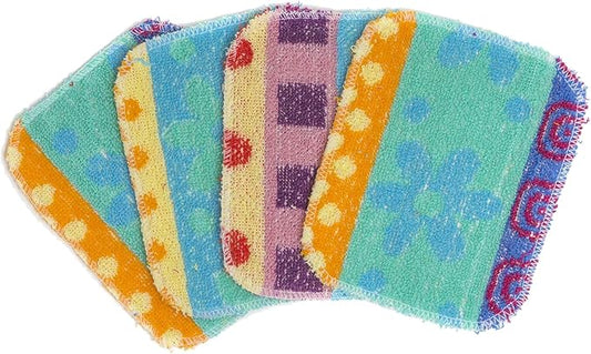 Reusable Dish Scrubbers (4 Pack) – Odor-Free Sponge Alternative, Non-Scratch Kitchen Scrubber for Dishes, Pots & Pans – Long-Lasting, Eco-Friendly Cleaning Pads