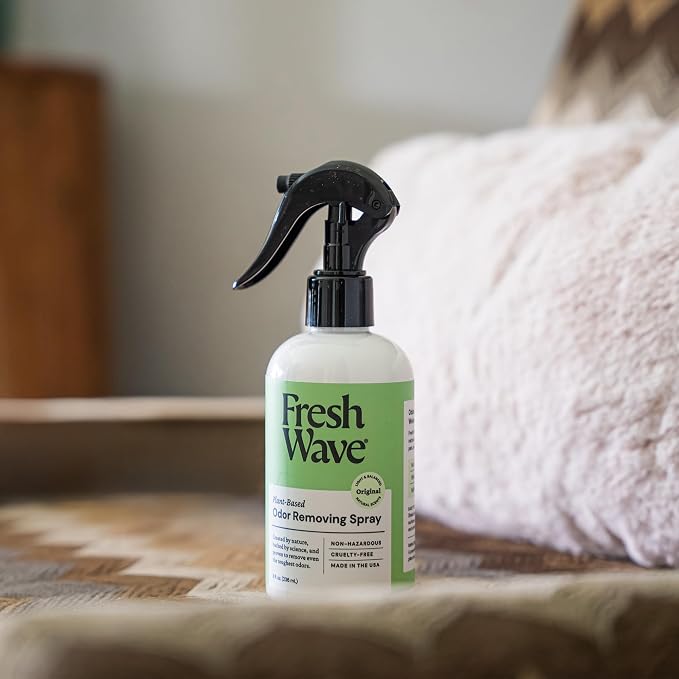 Fresh Wave Original Room and Fabric Air Freshener Spray, 2-Pk, 8 oz | Plant-based formula, Pet-safe and people-safe, Fabric and room deodorizer , For upholstery, carpets, shoes, and pet bedding