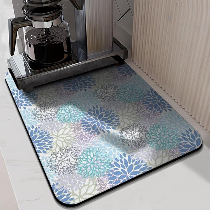 Kitchen Countertop Dish Drying Mat,Super Absorbent Coffee Bar Mat for Maker Espresso Machine, Anti-Slip Accessories for Kitchen Countertops 24x18 Inch