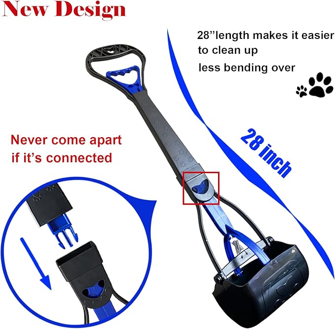 ienjoyed Non-Breakable Pooper Scooper for Large Medium & Small Dogs Heavy Duty, 28“Long Handled Dog Poop Scooper for Grass,Durable Dog Poop Pick Up Tool, Poop Grabber