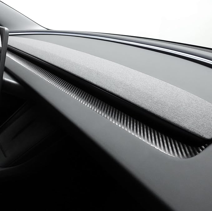 Betterhumz Car Dashboard Panel Trim for Tesla Model 3 M3 Highland 2026 2025 | Center Console Front Air Condition Vent Cover Sticker Moulding Tuning Accessories (Carbon Leather)