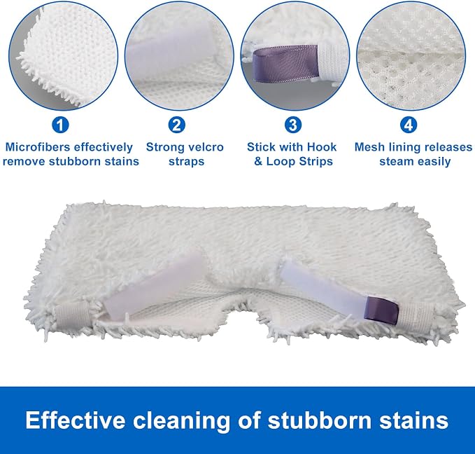 S3601 6 Pack Microfiber Steam Pocket Mop Pads Compatible for Shark Rectangle Mop Head S3500 Series S3501 S3601 S3550 S3901 S3801 SE450 S3801CO S3601D SE450