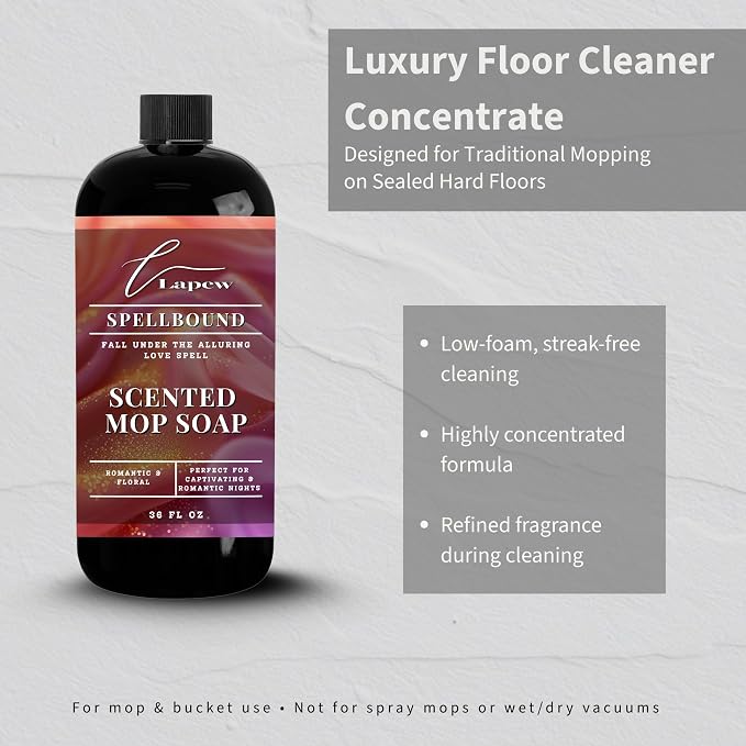 Lapew Spellbound Scented Mop Soap - Luxury Floor Cleaner Concentrate for Mopping Tile, Laminate, Vinyl & Hardwood | Streak-Free, Low-Foam | 36 oz
