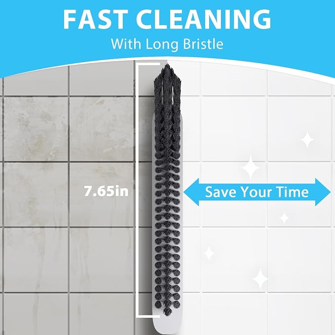 Lumkew Grout Cleaning Brush, V Shape Stiff Grout Cleaner Brush for Floors Tile Grout Scrubber Bathroom Shower Corner, 1 Pcs