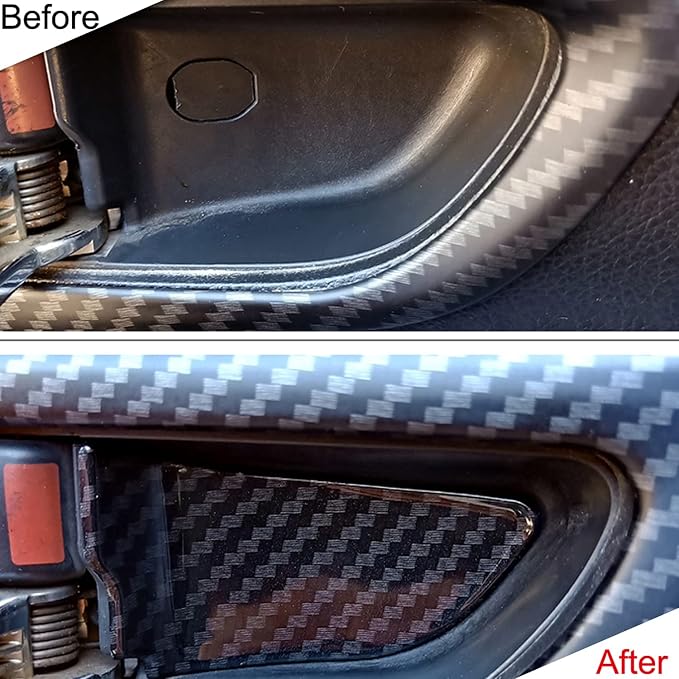 HIGH FLYING for Subaru WRX STI 2015-2021, Forester 2014-2018, XV Crosstrek 2013-2017, Outback/Legacy 2010-2019 Car Accessories Side Door Handle Bowl Cover Trim ABS Carbon Fiber Grain 4pcs
