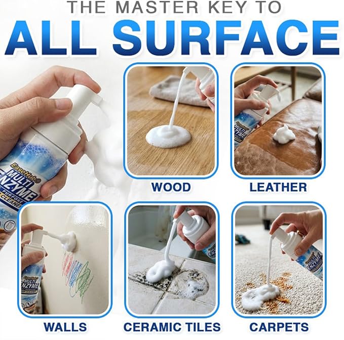 EaseHub Multi Enzyme Cleaner, Multi-Surface Foam Cleaner Spray for Kitchen, Upholstery, Carpet & Car Interior, 2 Fl Oz，1 pc