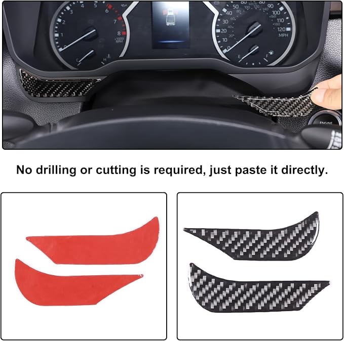 Aunginsy Car Center Control Dashboard Decorative Stickers Compatible with Toyota Tundra/Sequoia 2022-2024 Real Carbon Fiber Center Console Dashboard Panel Protection Cover Trim Stickers Accessories