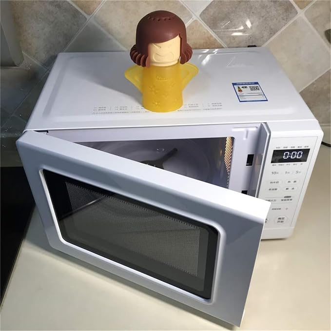 Angry Mama Microwave Oven Stem Cleaner 2 Pcs Mom Steam Cleaner Just Add Vinegar and Water Vapor Fog Steamer Cleaning Equipment Easily Cleans the Crud in Minutes for Home or Office(Green & Yellow)