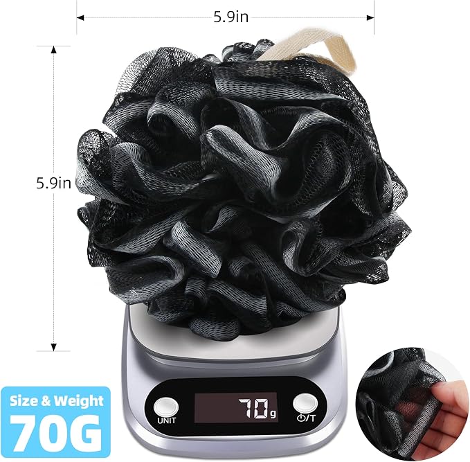 Chuya 4 Pack Bath Loofahs Sponge 70g,Shower Sponges Loofah Body Scrubber Balls for Body Cleaning Soft mesh