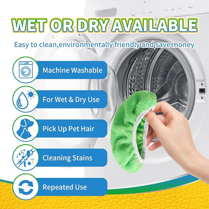 AmaVins Reusable Microfiber Mop Pads Compatible with Swiffer Sweeper Mop, Wet and Dry Flat Swiffer mop Cover, 5 Pack Washable Swiffer Pads for Surface/Hardwood Floor Cleaning (Mop is Not Included)