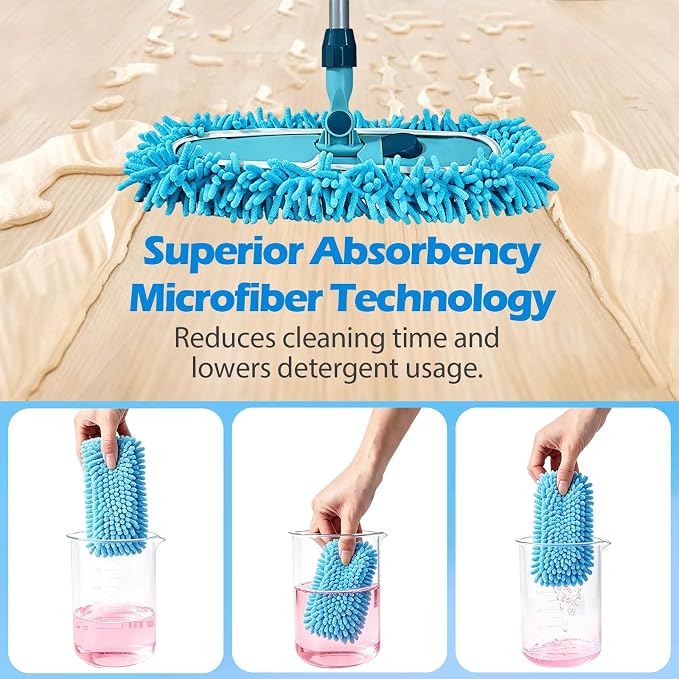 4PCS 13''~16'' Microfiber Dust Mop Pads Compatible with Leifheit 55210 | Reusable Mop Refills,Replacent Wet Mopping Pad & Washable Dry Sweeping Cloths for Hardwood Floor/Tile/Marble Cleaning