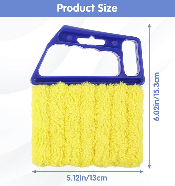 2 Pcs Blind Cleaner Tool, 7 Finger Blind Duster for Wood Blinds Microfiber | Blinds Cleaner Tool Washable for Window & Air Conditioner, Reusable Dusting Brush