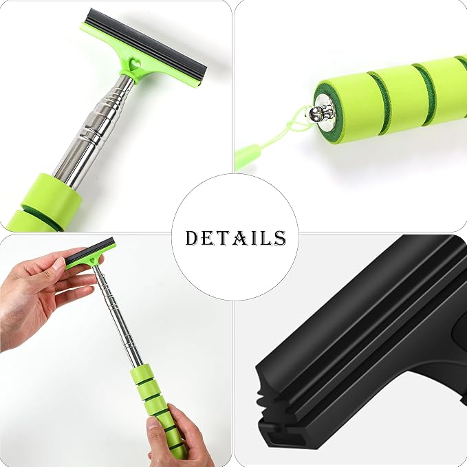 YZXODN 3 PCS Side Mirror Squeegee,Car Mirror Squeegee,Retractable Car Rearview Mirror Wiper,Portable Car Cleaning Tool for Rainy Foggy Weather,Universal Car Accessories(Black/Pink/Green)