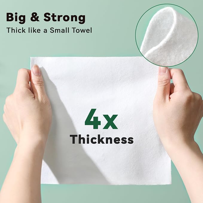 100 Extra Large Body Wipes for Adults Bathing No Rinse, Extra Thick Shower Wipes for Men, Women & Elderly - Great for Gym, Camping, Post Surgery - Soft & Gentle,