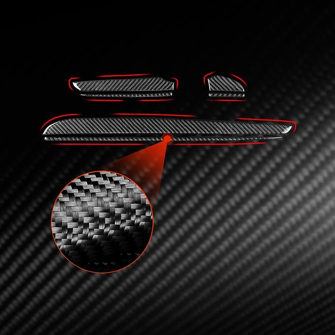 Real Carbon Fiber Trim for Chrysler 300 Accessories | for 2015-2023 300C 300S Limited/Touring Instrument Panel Sticker Interior Thick Overlay Decal