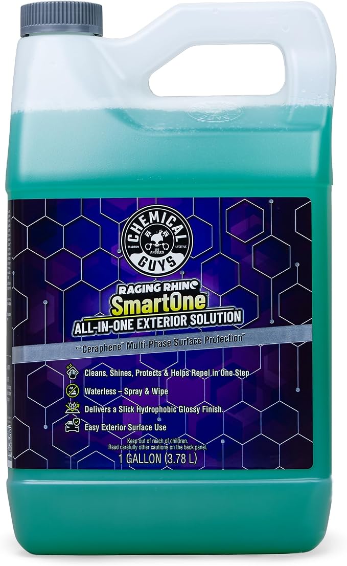 Chemical Guys, Raging Rhino All-in-One Exterior Detailer Spray, Gallon | Waterless wash, quick detailer and spray wax in one step, cleans and shines paint, glass, wheels and chrome, slick gloss