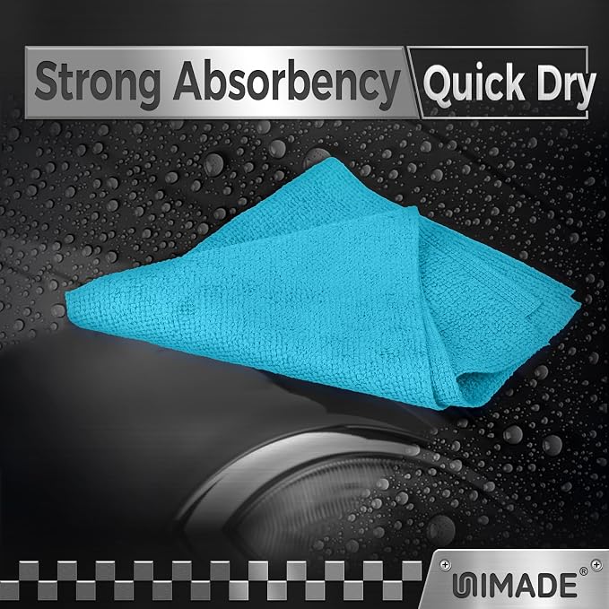 UNIMADE Microfiber Cleaning Cloth, 200PK Reusable Shop Rags Bulk Microfiber Cleansing Cloth Lint Free Cleaning-Towel for Car Kitchen Automotive Bar Mechanic Restaurant Garage,11.5"x11.5",Multicolor