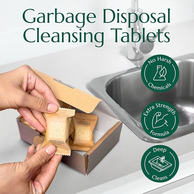 CLEANOMIC Garbage Disposal Tablets and Tablet Tin Bundle