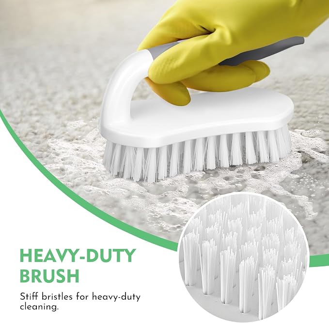 SetSail Scrub Brush, Heavy-Duty Scrub Brushes for Cleaning with Stiff Bristles Cleaning Brush for Shower, Bathroom, Carpet, Kitchen and Bathtub Scrubber - 2 Pack | Durable Bristles Ergonomic Non-Slip Tpr Grip. U-Style Hanging Loop for Storage. Use for ...