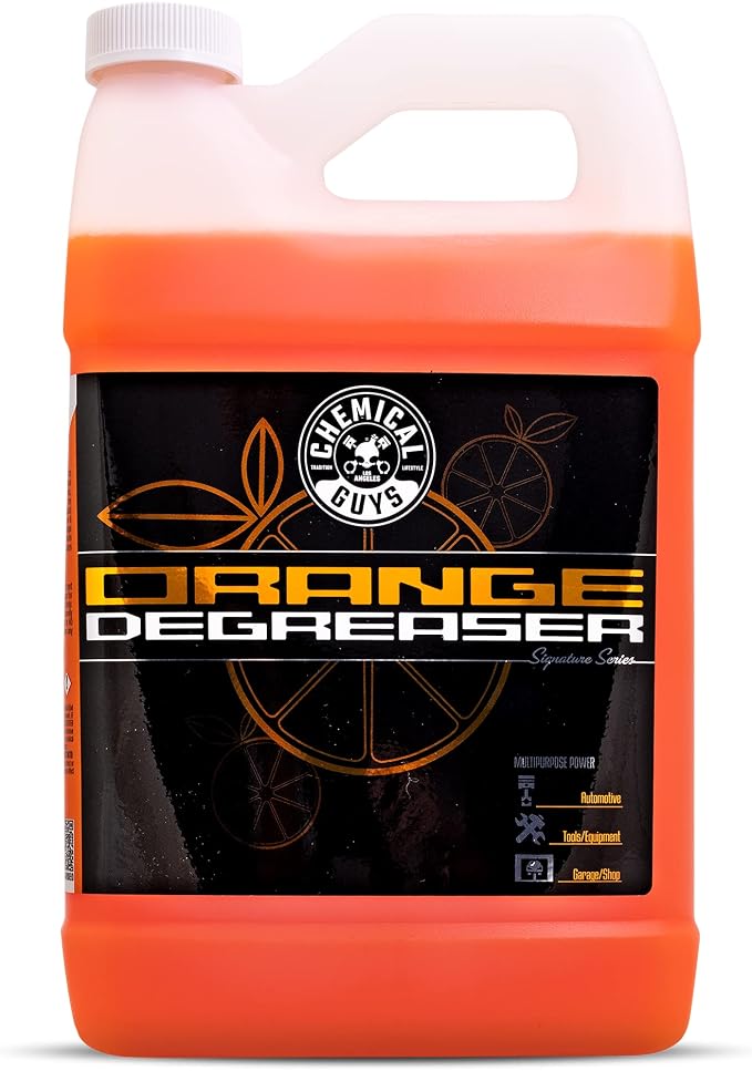 Chemical Guys, Signature Series Orange Heavy Duty Degreaser Spray, 1 Gallon | Heavy-duty citrus degreaser breaks down grease and oil on engines, tires, tools and undercarriages, dilutable