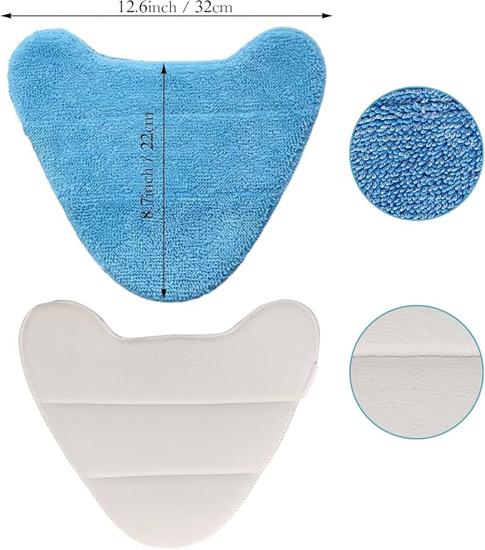 6 Pack Reusable Replacement Refills Steam Mop Pads Compatible with Hoover WH01100 WH20200, Microfiber Washable Cleaning Pads Fits for Vax S2 S2C S3 S3S, 12.6×8.7Inch