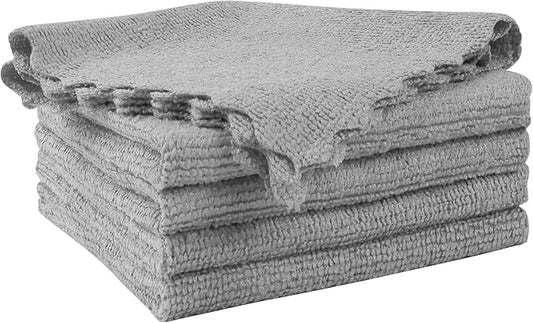 Orighty Microfiber Cleaning Cloth 5 Pack, Grey Cleaning Rags 12x11 inch | Microfiber Towels for Cars, Highly Absorbent Household Cleaning Supplies, Reusable Lint Free Cloths for House, Kitchen