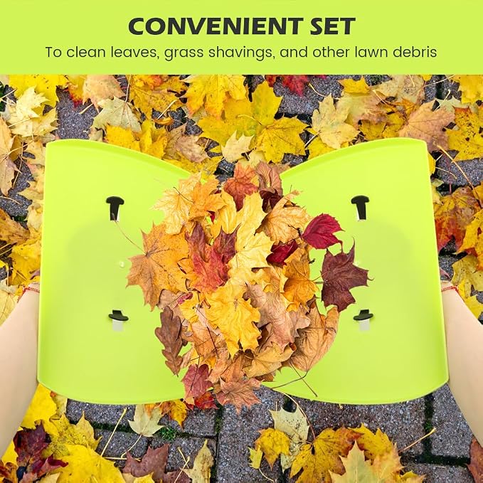 2 Set Leaf Scoops Hand Rake, Leaf Scoops and Claws with 2 Pairs Gloves, Lightweight Plastic Hand Held Rakes Yard Scoop for Picking up Leaves Garden Rubbish Yard Waste