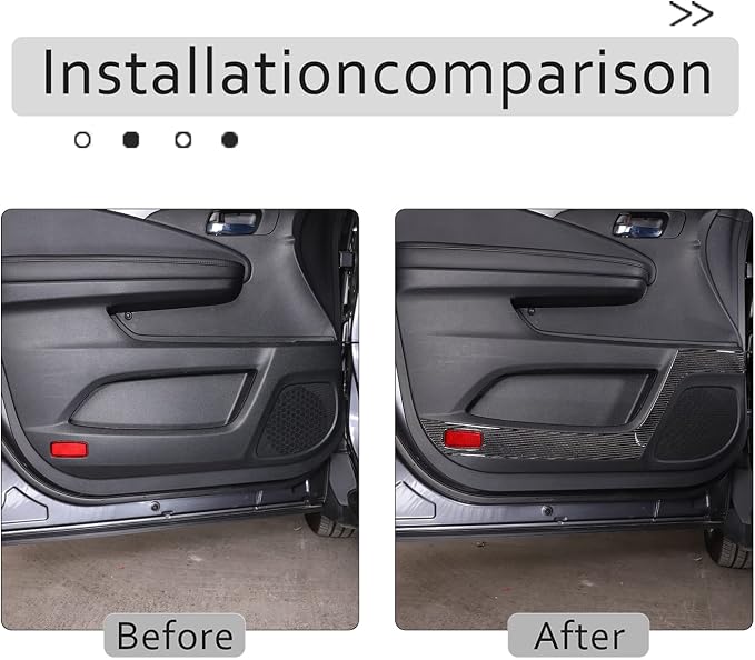Door Anti-Kick Pad Stickers for Honda Pilot 2016-2022/ Ridgeline 2017-2023/ Passport 2019-2023, Inner Car Door Anti-Collision Mat, Interior Door Trim Panel (Front Door Anti-Kick Panel Sticker)