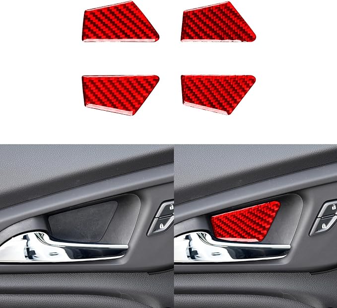 Real Carbon Fiber Trim for Chevy Malibu 9th Gen Accessories | for 2016-2021 Inner Door Bowl Cover Sticker Interior Thick Overlay Decal