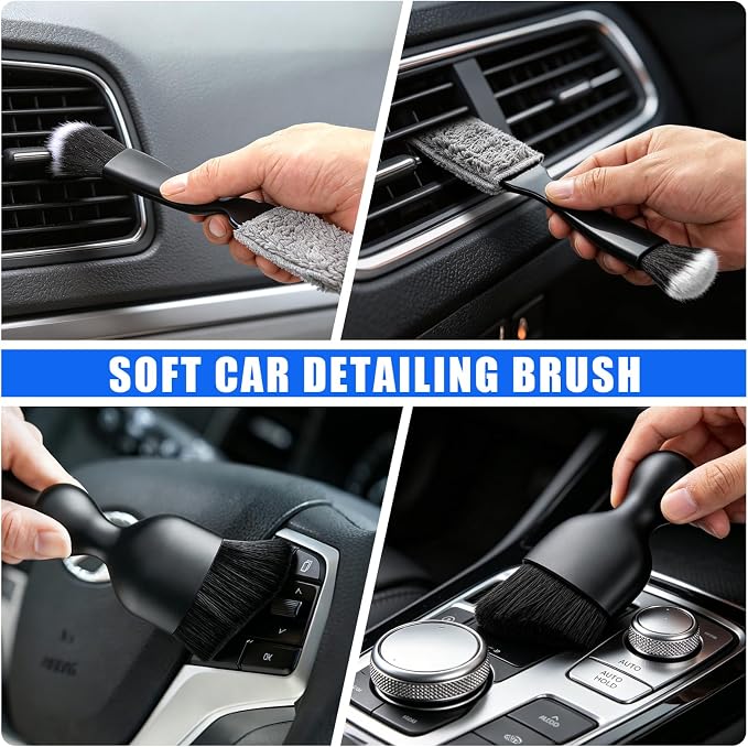 21PCS Car Detailing Kit Interior Cleaner - with Handheld Car Vacuum, Windshield Cleaning Tool, Detailing Brushes, Car Cleaning Supplies Kit for Women Men (Blue)