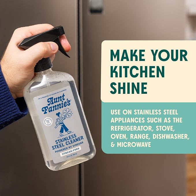 Aunt Fannie's Specialty Cleaning Spray Variety Pack, 16.9 oz, 4 Pack | Removes Smudges & Residue, Streak-Free, Safe for Appliances Marble Quartz Glass & Finished Wood, Made in the USA