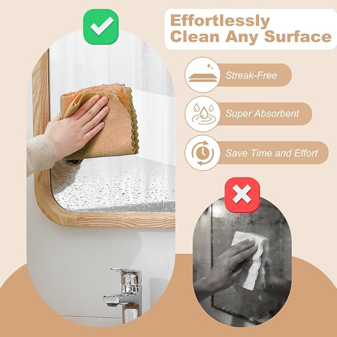 Jessy Home 2 Roll Reusable Paper Towels,100 Sheets Tear Away Microfiber Cleaning Cloth, Lint Free Cleaning Rags for Kitchen, Dishcloth,Household Cleaning Supplies