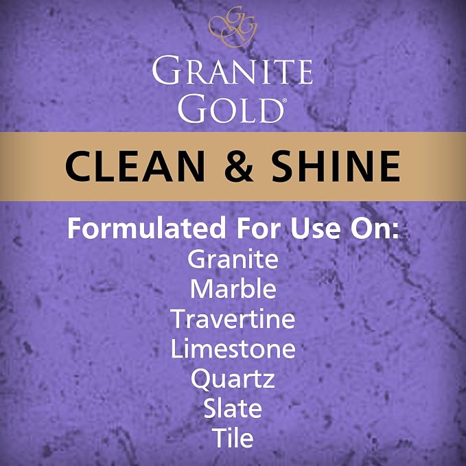 Granite Gold Clean and Shine Spray-Streak-Free Deep Cleaning & Polishing of Granite, Marble, Quartz, 24 Fl Oz (Pack of 1)