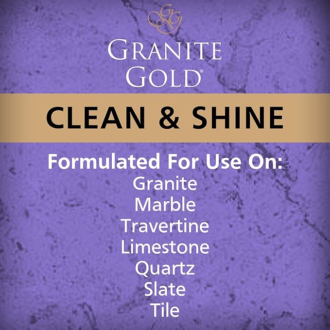 Granite Gold Clean and Shine Spray-Streak-Free Deep Cleaning & Polishing of Granite, Marble, Quartz, 24 Fl Oz (Pack of 2)