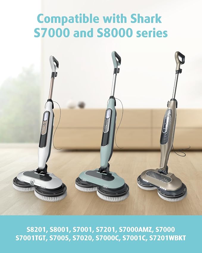 AIR U+ 2 Pack Upgraded Steam Mop Brush Pads for Shark Steam & Scrub Mop | Powerful Scrubbing Steam Mop Brush Heads for Hard Sealed Floor, for Shark S8201 S8001 S7001 S7201 S7000 S7005 S7020 Steam Mop