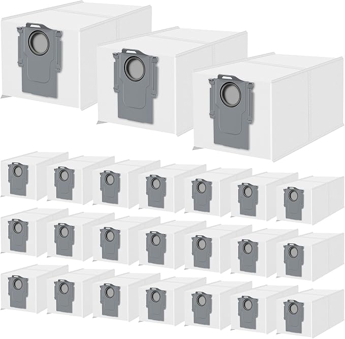 24 Pack Dust Bags for Roborock QV 35A/Saros 10R/Qrevo S Pro Robot Vacuum | 3L Large Capacity Replacement Dust Bag