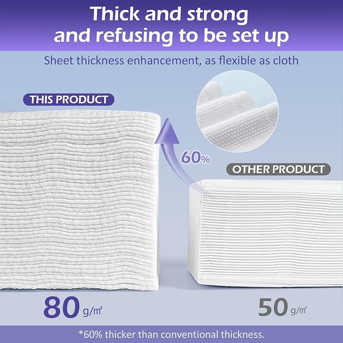 Disposable Face Towel 200 Count, Face Towels, Soft Cotton Dry Wipes Facial Cloths Towelettes for Washing and Drying, Facial Tissue for Cleansing, Skincare and Makeup Remover