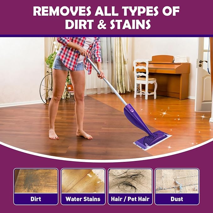 Mopping Pad Refill Compatible with Wet Jet Mop, Disposable Multi Surface Wetjet Hardwood Floor Cleaner Spray Mop Pads Refills, Thickness & Absorbent (60)