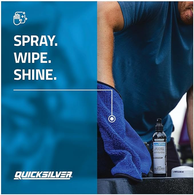 Quicksilver 8M0224418 Screen & Glass Cleaner for Marine Electronics, Windshields and Mirrors, 8 oz.