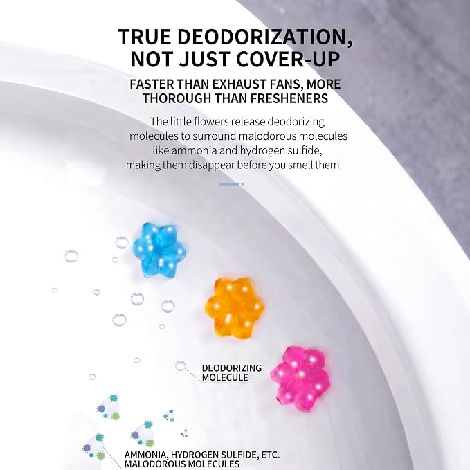 120 Stamps (12 Tubes) Toilet Bowl Gel Flower Stamp, 6 Scents Lavender Orange Ocean Gardenia, Prevent Limescale and Ring, Flush-Activated Cleaner, Long-Lasting Bathroom Freshener