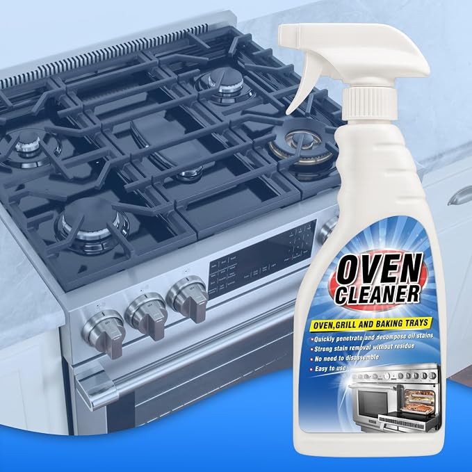 Heavy Duty Stove and Oven Cleaner Kit, Includes Cleaning Tool, Razor, Scraper and 1 Pad to Remove Tough Stains - Use on Gas, Electric, Ceramic Surfaces, 4 Piece (16.9, Fluid Ounces)