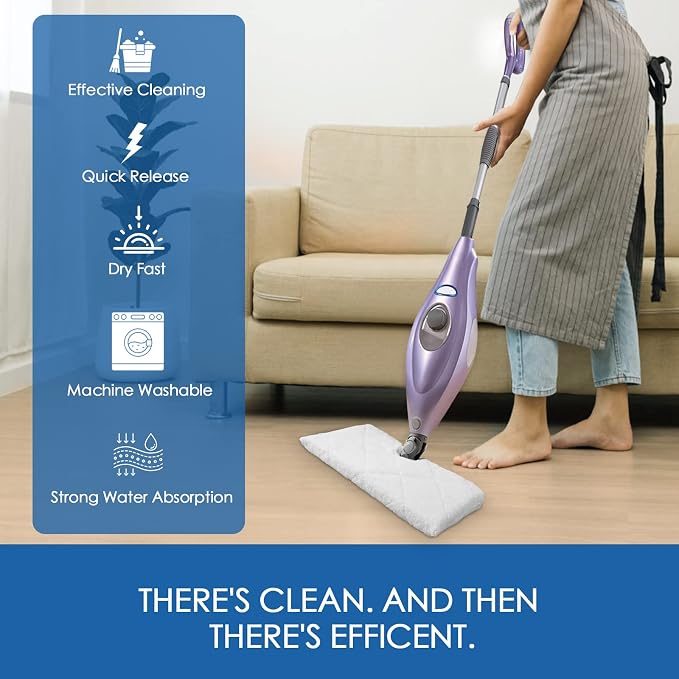 Steam Mop Replacement Pads for Shark Steam Pocket Mop S3501 S3601, 4-Pack | Steam mop pads. Fit S3550 S3901 S3801. Standard 12.5 x 7 in, not XL/S3601CO. Washable microfiber for wood, tile & laminate.