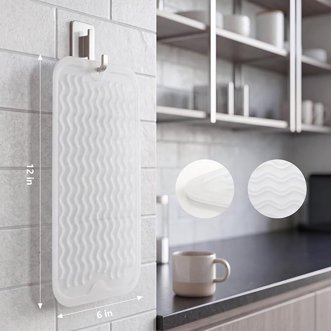 MicoYang Silicone Dish Drying Mat for Multiple Usage,Easy clean,Eco-friendly,Heat-resistant Silicone Mat for Kitchen Counter or Sink,Refrigerator or Drawer Liner Translucent S 12 inches x 6 inches
