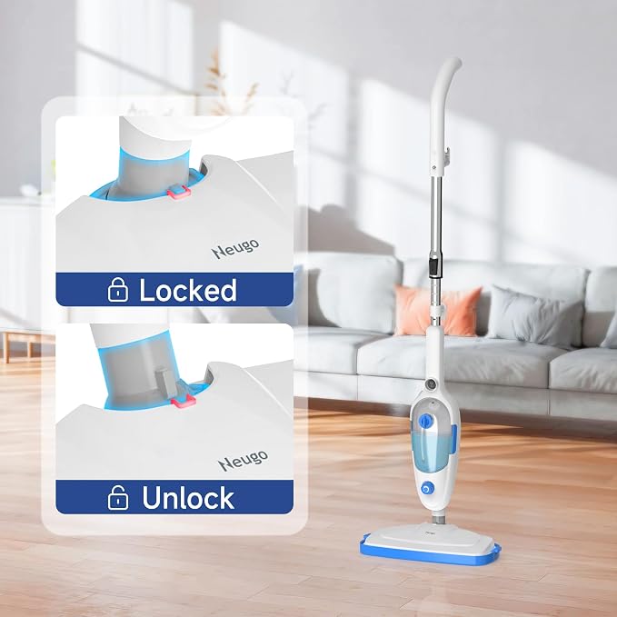 Steam Mop for Hardwood Floor Cleaning, Floor Steamer Cleaner Lightweight for Vinyl, Laminate, Carpet, Tile Hard Floors w/Adjustable Steam Modes & Height, 23ft Cord, 2 Washable Pad