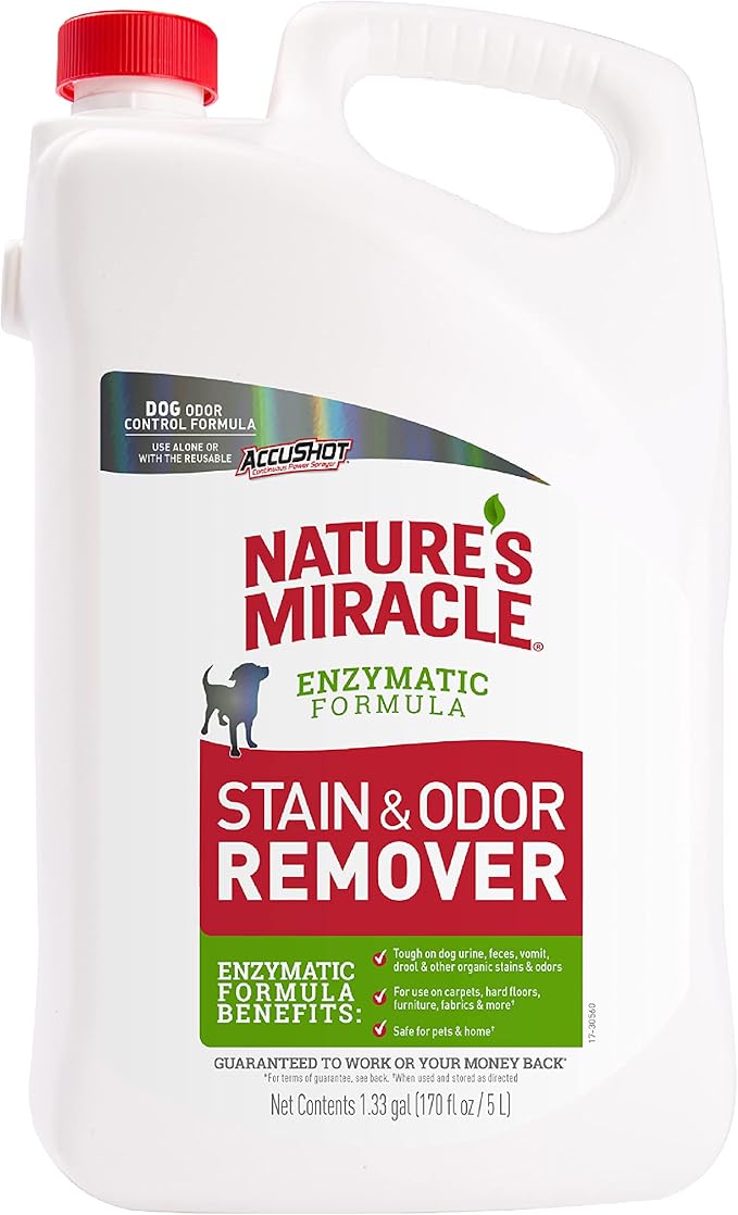 Nature’s Miracle Dog Stain & Odor Remover, Enzymatic Cleaner, 170 oz Refill