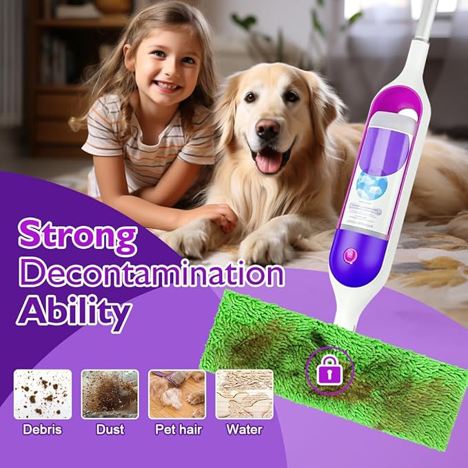 UNIMADE Reusable Mop Pads for Swiffer PowerMop, 8 Pack Microfiber Pad | Refill with Scrubber Strips for 13''-15'' SprayMop, Washable Mop Pads for Most Floor Types, Designed for Pets - Multicolor