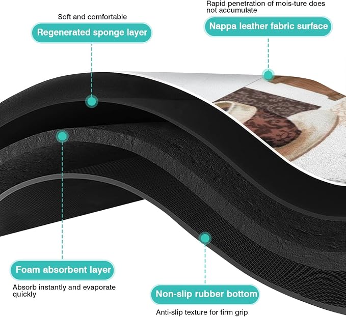 Coffee Mat 17inx31.5in,Coffee Bar Mat for Countertops,Absorbent Hide Stain Anti-Slip Coffee Bar Accessories Fit Under Coffee Machine Mat,dish drying mats for kitchen