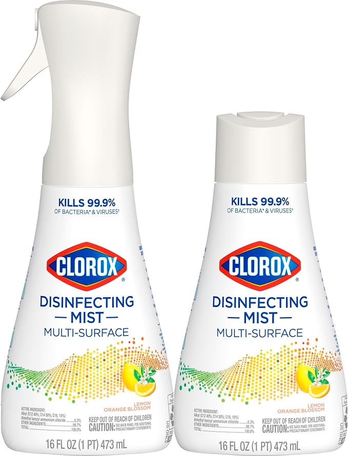 Clorox Disinfecting Mist Sanitizing And Disinfectant Spray, 16 Oz, Lemon And Orange Blossom
