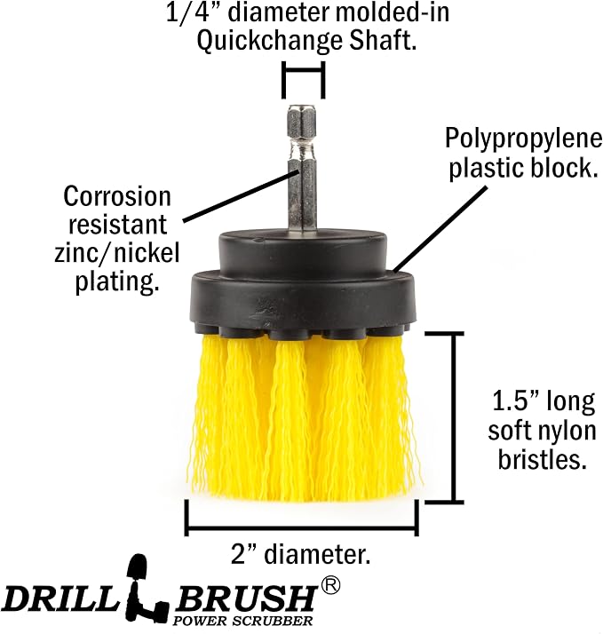 Scrub Brush for Shower - Cleaning Supplies - Scrubbing Bathroom Accessories - Shower Cleaner Brush - Bathtub Scrubber - Sink Cleaner Brush - Tile Grout Cleaner - Shower Door Brush - Glass Door Brush
